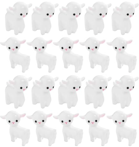 TOYANDONA Lot de 20 Mini Figurines de Moutons en Résine, 2 Modèles, Décoration Créative pour Micro-paysages, Mini-Animaux Exposés pour Jardin et Loisirs Créatifs