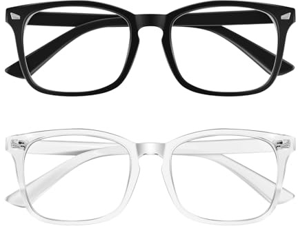 VBVOO 2 Pack Clear Anti-Blue-Light Computer Glasses For Men And Women | Lightweight Screen Eyewear For Gaming, Offices And Daily Device Use