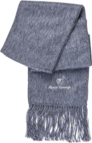 Gamboa Alpacka halsduk för herr och dam vinter varm halsduk klassisk unisex, Färg: grå, One size