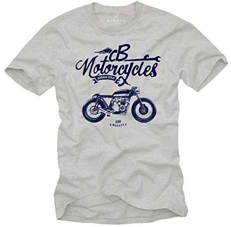 MAKAYA Motorradbekleidung für Herren - Cb 550 Vintage Cafe Racer - Biker Shirt für Männer