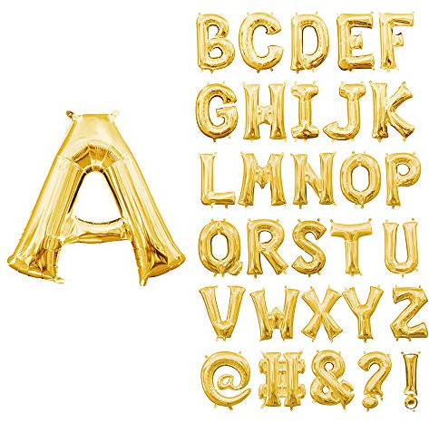 Amscan 35369011 - Mini Shape Folienballon Symbol !, gold, Größe circa 10 x 40 cm, Heliumballon