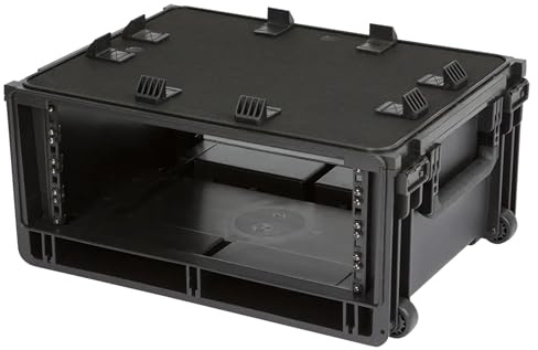 SKB Injection Molded 4U ISeries Studio Flyer Rack Case with Handle and Wheels
