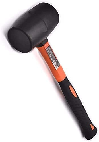 Edward Tools Harden Rubber Mallet Hammer 16 oz - Durable Eco-Friendly Rubber Hammer Head for Camping, Flooring, Tent Stakes, Woodworking, Soft Blow Tasks Without Damage - Ergonomic Grip Handle