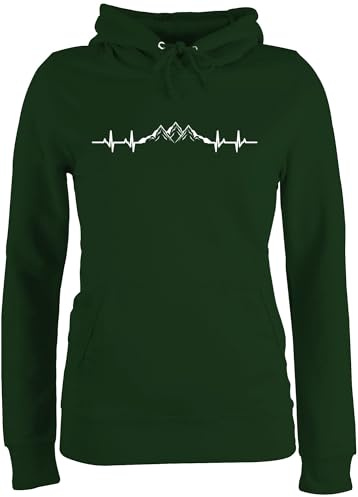 Shirtracer - Pullover Damen Hoodie Frauen - Skiurlaub Apres Ski - Berge Herzschlag I Geschenk Bergliebhaber I Bergliebe
