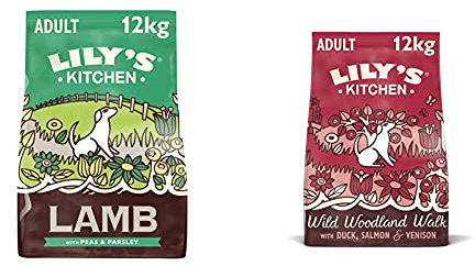 Lily's Kitchen Lamb Shepherd's Pie Natural Grain Free Complete Adult Dry Dog Food (12 kg) & Duck, Salmon & Venison Natural Grain Free Complete Adult Dry Dog Food (12 kg)