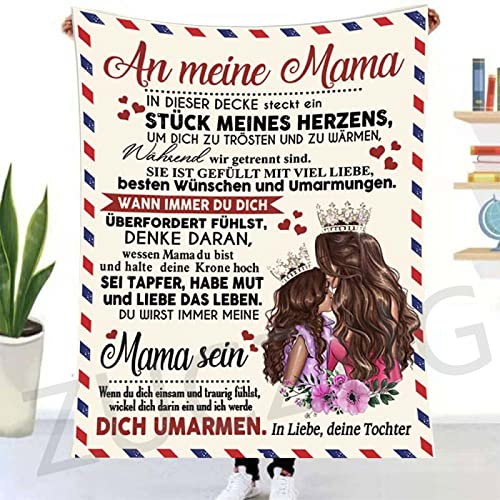 ZUCZUG Kuscheldecke Flauschige Personalisierte Geschenke Decke An Meine Mama, Tochter für Mutter Luftpost Positiv Ermutigen Decke(Deutsch), Super Weiche Flanelldecke Wohndecke Schlafdecke