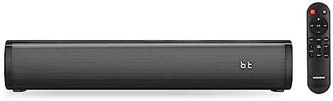 Wohome 2.1 Petites barres de son pour TV, caisson de basses intégré avec 6 niveaux d'amélioration de la voix, haut-parleurs Bluetooth 5.3 de 16 pouces avec connexion optique/AUX/USB (renouvelé)