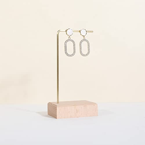 GemeShou Messing-Ohrring-Ausstellungsständer zum Verkauf, hölzerne Ohrringhalter für Schmuck, einzelner Stecknadelhalter für Schmuckausstellung 【Messing-Ohrring-Ständer-Höhe - Buche】