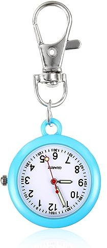 YUFFQOPC Pocket Watch Keychain Quartz Nurse Pocket Watch Hanging Doctor Pocket Watch Clip-on Fob Watch Nurses Hanging Mini Watches for Doctors Nurses and Outdoor Activities