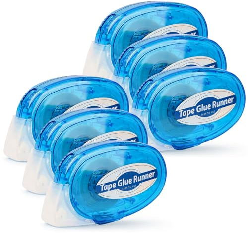 TMOL 6 Pack Scrapbook Tape, 26 Ft x 0.31 in Double Sided Tape Roller, Permanent Adhesive Tape Dispenser Runner, Photo-Safe Glue Tape Roller for Scrapbooking, Crafts and Arts Projects, Smooth & Clean