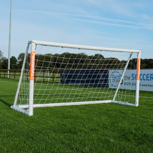Progoal 6ft x 4ft Match Football Goals with nets – All weather 70mm Reinforced uPVC Goalposts with locking system for Garden, Training and Game play.