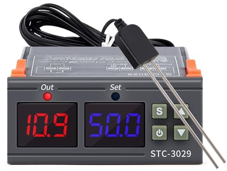 STC-3029/STC-3030/STC-3031 AC110-220V Dual Digital Humidity Control Hygrometer Incubator Controller Soil Moisture Detector (Color : STC-3031)