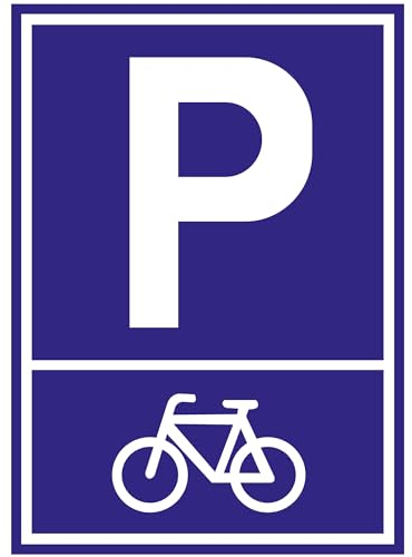 Indigos UG - Schild Parkplatzschild - Fahrrad Motiv - 30x21 cm - Warnung - Sicherheit - Hotel, Firma, Haus - Aluverbundplatte 3mm - Hinweisschild - Warnschild