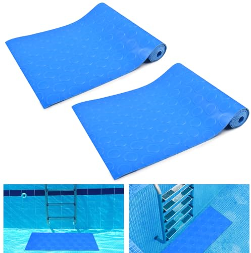 FGen 2 tappetini scala piscina, 23 × 90 cm, grande tappetino per fase piscina, tappetino protettivo scala piscina con texture antiscivolo, per gradini di piscina, scale