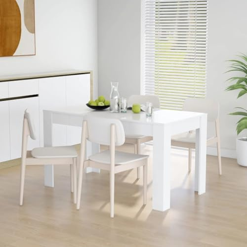 WIFESE Table de Salle à Manger Style Simple - Cuisine et Salon de Bistro pour Objets Décoratifs, Blanc 140x74,5x76 cm Aggloméré