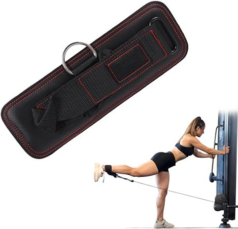 Endless Correa de tobillo ajustable de alta calidad con hebilla de metal, color negro, metal y neopreno, para cables, puños de tobillo, bandas de resistencia, kickbacks, entrenamiento de glute y