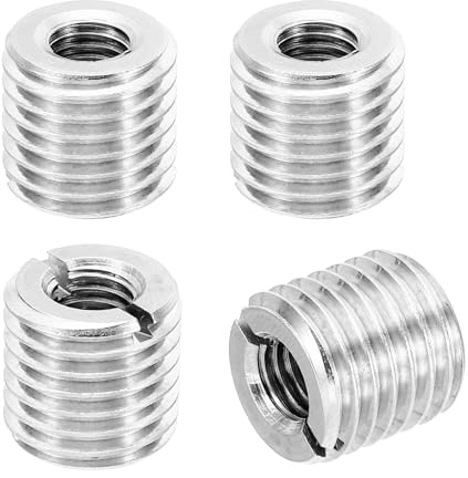 PATIKIL 4 Stück Gewinde Adapter Hülse Reduziere Mutter, M16xM8x15mm Männliche zu Weibliche Gewindeadapter Edelstahl Reduziermutter Gewindehülse Einschraubmutter Gewindeeinsatz, Silberton