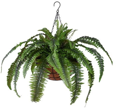 Artificial Ferns for Outdoor, Artificial Ferns, Outdoor Hanging Basket in Faux Ferns | Outdoor Hanging Basket in Faux Ferns, Large Fake Ferns in Silk