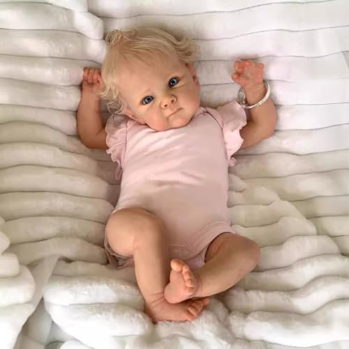 KIGKYO Reborn Baby Mädchen,19/48cm Stoffpuppe, Sehr Süße Handgemachte Puppe, Detaillierte Bemalung