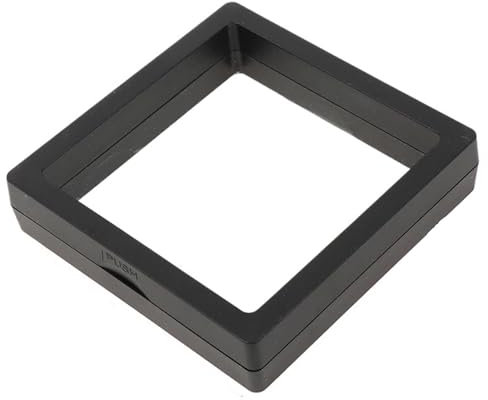 LXHZSY Schweberahmen 3 stücke PE Film Schmuck Lagerung Box Brosche Münze Edelsteine ​​Schmuck Lagerung Box Ausstellung Dekoration Transparent Schwimm Ring Fall(Black 11x11cm)