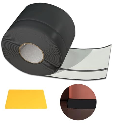 Plinthe Souple Autoadhésive PVC 50x20mm 6M - Ruban Flexible Autocollant d'Étanchéité Pour Cuisine et Salle de Bain