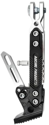 LIUCHUCHU Motorrad SeitenstäNder Motorrad Seite Unterstützung Seite Stativ Aluminium Legierung Anti-rutsch Unterstützung Stativ Einstellbare Parkplatz Ständer Universal(Silver)