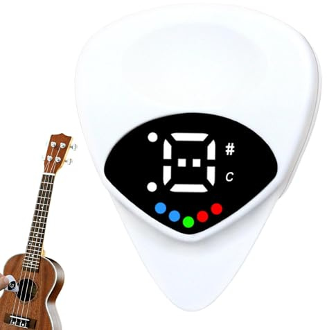 Afinador de guitarra acústica, juego de púas de guitarra Púa de guitarra | Herramienta de aprendizaje de guitarra eléctrica alimentada por batería para mujeres, hombres, principiantes, marchitada
