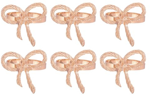 QUARKZMAN 12pz Anelli Portatovaglioli in Metallo, Fermatovaglioli a Farfalla per Decorazione Matrimonio, Feste, Banchetti, Oro Rosa
