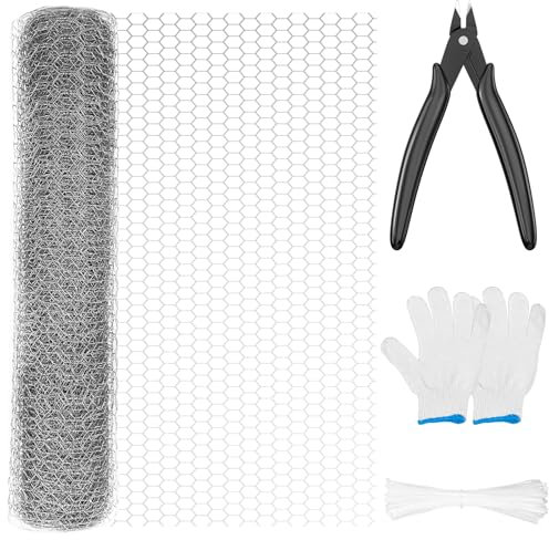 Crihovy Maschendrahtzaun, Hasendraht 0.4 x 10m, Kaninchendraht, Drahtgitter Feinmaschig, Maschendraht Hasengitter, Verzinkter Drahtzaun, Sechseckgeflecht Drahtgeflecht, Hühnerdraht für Tierzäune