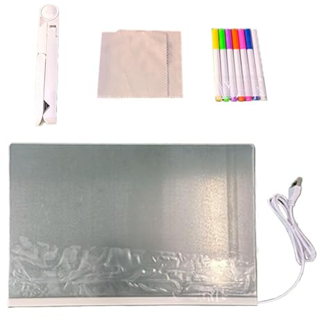 Lavagna cancellabile a LED,Lavagna da scrittura a LED - bacheca acrilica cancellabile Board cancellabile illuminato - Scheda illuminata acrilica plug-in USB, scheda illuminata per disegno pa