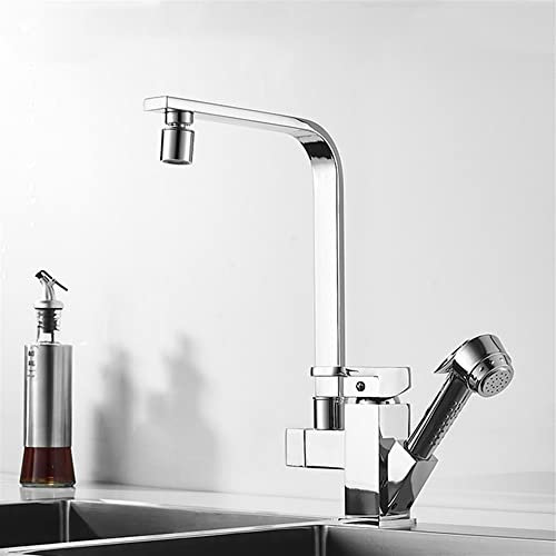 Cucina Cucina, Miscelatore monocomando per Bidet Estraibile con doccetta Girevole a 360° in Ottone per Acqua Calda e Fredda, Montaggio sul Piano