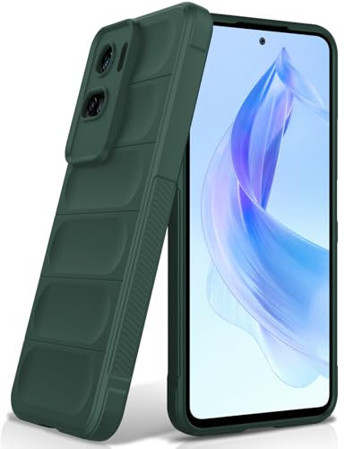 BonYonka Silicone Case Compatible with Honor 90 Lite, Anti-Scratch Microfiber Lining, Shockproof Case with Camera Protection, Green