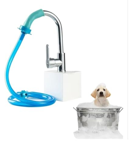 Universal Bath Single Tap Shower Head Push on 4.9ft Rubber Hose for Taps, Pet Bathing, and Cleaning - Versatile Silicone Hose Connector