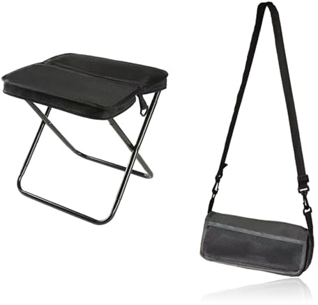Foldable Backpack Stool,Portable Folding Step Seat,Large Camping Stool with Storage Pockets,Lightweight Mini Pocket Up Telescopic Chair,Compact Collapsible Footstool for Garden,Travel,Hiking,Fishing