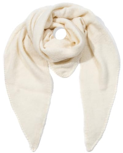 irisaa Women's Scarf XXL, Soft Fluffy Triangle Scarf, Blanket Scarf Autumn Winter Triangle Neckerchief for Women and Girls, Long Cuddly 190 x 80 cm, cream, 190 x 80