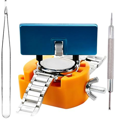 Watch Battery Replacement Kit, 4-Piece Watch Repair Tool Kit with Watch Link Removal Kit, Professional Watch Tool Kit for Watch DIY Hobbyists, Jewelry Repair Professionals