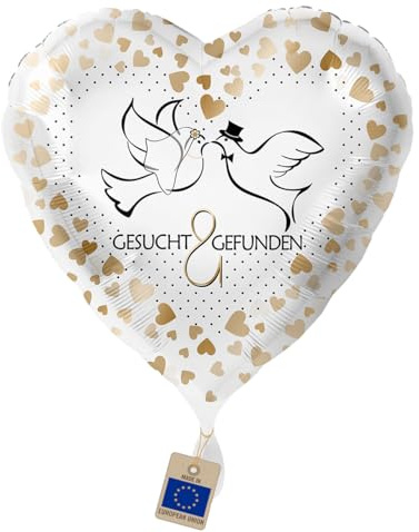 Folienballon Gesucht & Gefunden – Herzballon Hochzeit