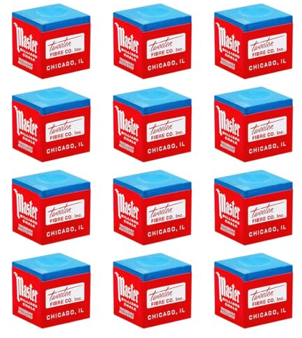 SGERUFZ 12-Pack Tiza Profesional para Billar, Ideal para Jugadores Amateur y Profesionales (Azul)