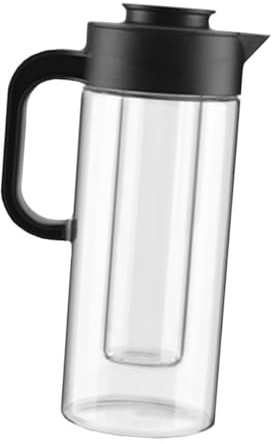 ULTECHNOVO Jarra De Agua De Vidrio Transparente Jarra Para Jugo Colador De Inoxidable Para Sala De Estar y Fiestas