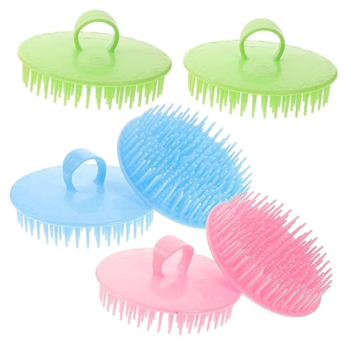 minkissy 6 Cepillos Masajeadores Limpieza Profunda Cuero Cabelludo y Cabello Material Pp Uso en Seco y Mojado Adecuado para Masaje Craneal en Casa