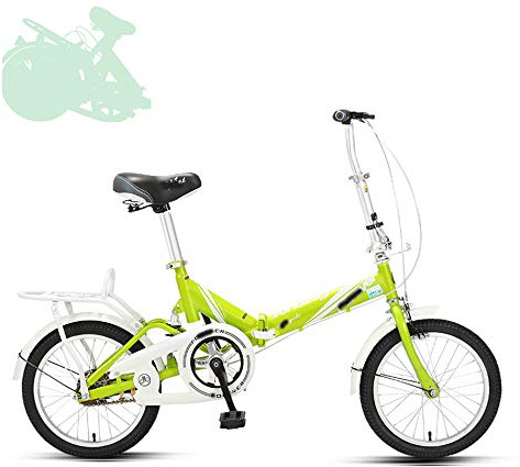 Faltbares Fahrrad für Erwachsene, 16 Zoll, Ultraleicht, tragbar, mit Stoßdämpfer und breitem, komfortablem Sattel.