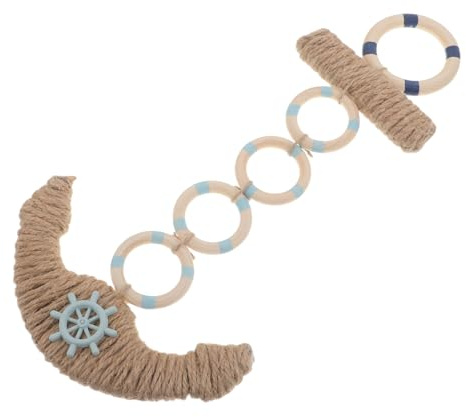 Ipetboom Adorno Náutico de Pared en Madera Diseño de Ancla Mediterránea Decoración Costera para Hogar y Puerta Figura Colgante para Árbol Navideño Arte Marinero Decorativo