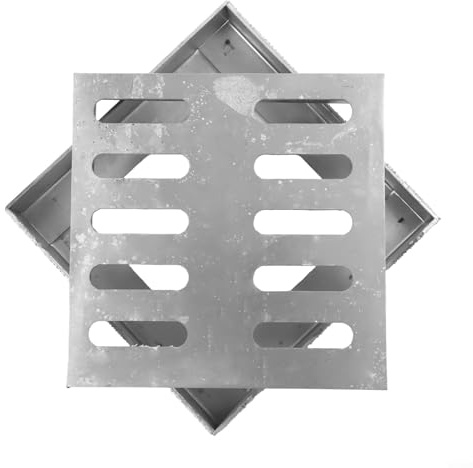 Robuste quadratische Abflussabdeckung für effektives Auffangen von Schmutz in Gärten, Terrassen und Außenküchen (150 mm)