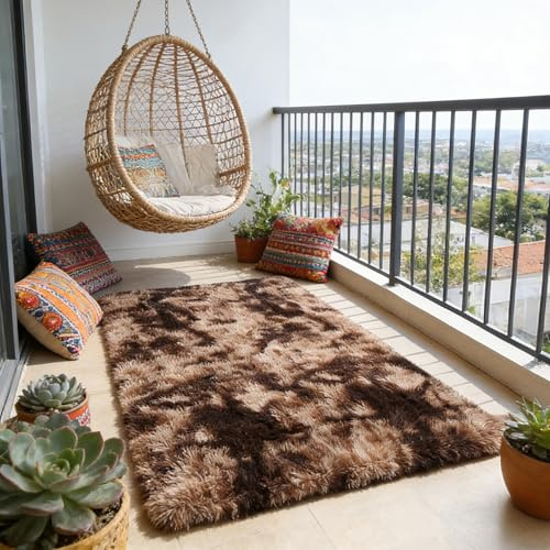 CUIMEI Tappeto Salotto Moderno Lavabile 60 x 300 cm, Moderno, Lavabile, Super Morbido Pelliccia Sintetica, Grandi Dimensioni, Fondo Antiscivolo, Tappeto Salotto Peloso, marrone