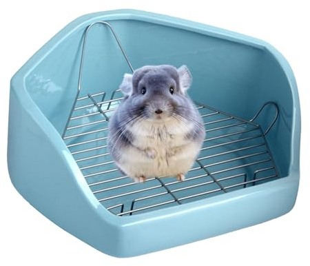 Bunny Toilettenecke – -Hasentoilette für kleine Tiere, für den Innenbereich, Abnehmbarer Draht, Töpfchentrainer für Chinchilla