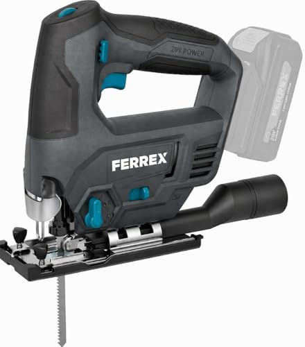 Ferrex 20-V-Pendelhub-Stichsäge, 4-stufiger Pendelhub, Hubzahl bis 2.800 U/min, OHNE Akku und Ladegerät