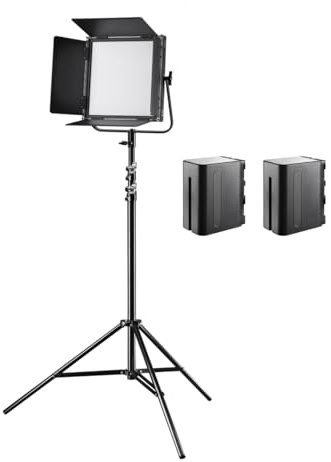 walimex pro, Soft LED 300 Round Bi Color, luce professionale per fotocamera e telecamera, con struttura rotonda, a due colori, di colore nero