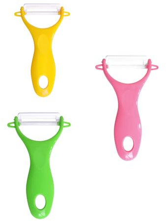 3pcs Ceramic Peelers-Vegetable Ceramic Peeler Ease of Use,for Fruit,Carrot,Potato,Zucchini,Cucumbers,Veggie Slicing,Color Random
