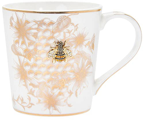 Lesser & Pavey Honeycomb Bees Mug | Ceramic Coffee Mugs for Home or Work | Premium Design Mugs for All Occasions | Lovely Mugs for Tea, Coffee & Hot Drinks