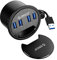 ORICO Hub Usb da tavolo, Hub USB 4 in 1 con 4 USB 3.0 (5Gbps) per foro di diametro 60 mm e altezza 4,7 mm (nero)